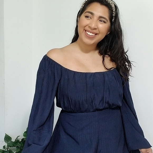 IN THE COSMOS NAVY BLUE TIE BACK ROMPER - Picture 12 of 16